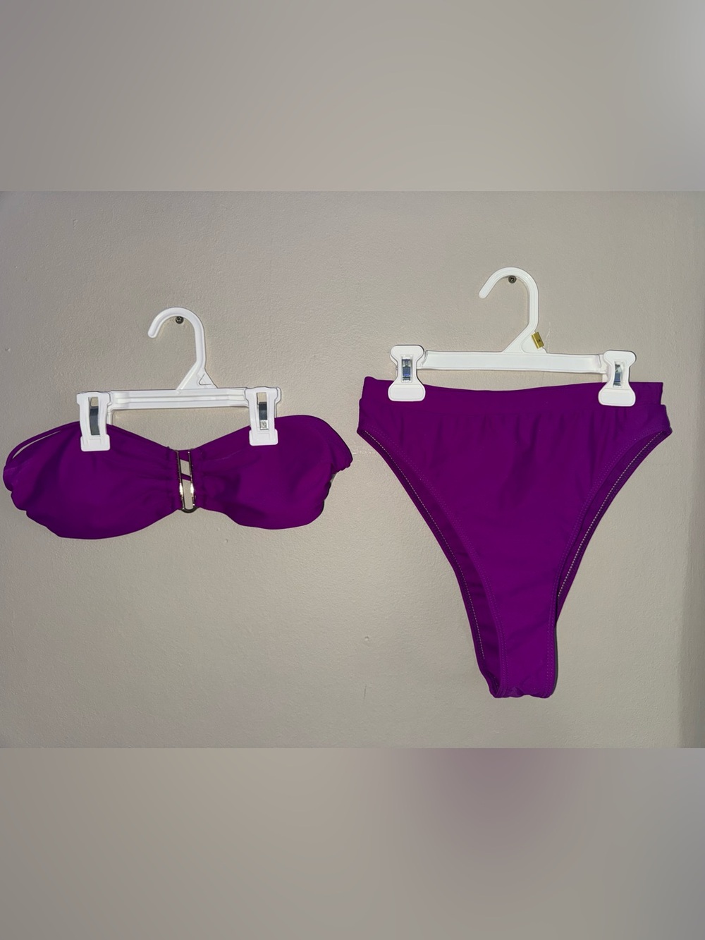 BNWOT, Matte Collection, purple bandeau bikini, size medium